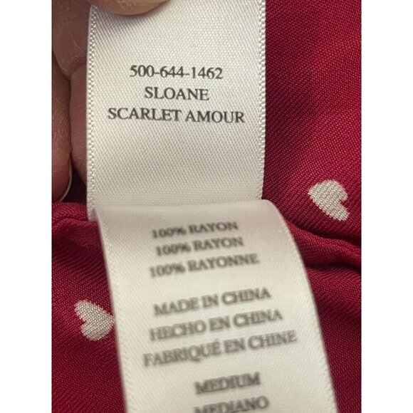 Rails Sloane Scarlet Amour Women's Medium Heart Print Button-Up Tie-Front Top - Picture 7 of 10